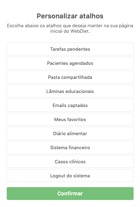 Pré-consulta. (WebDiet 3.0) – Central de ajuda WebDiet