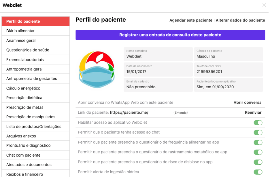 Pré-consulta. (WebDiet 3.0) – Central de ajuda WebDiet