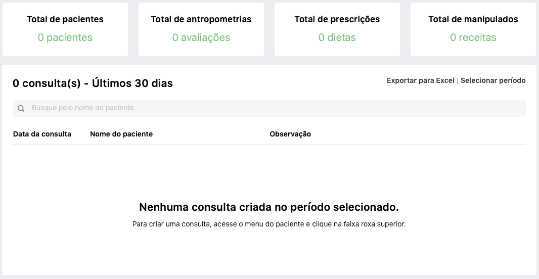 Pré-consulta. (WebDiet 3.0) – Central de ajuda WebDiet