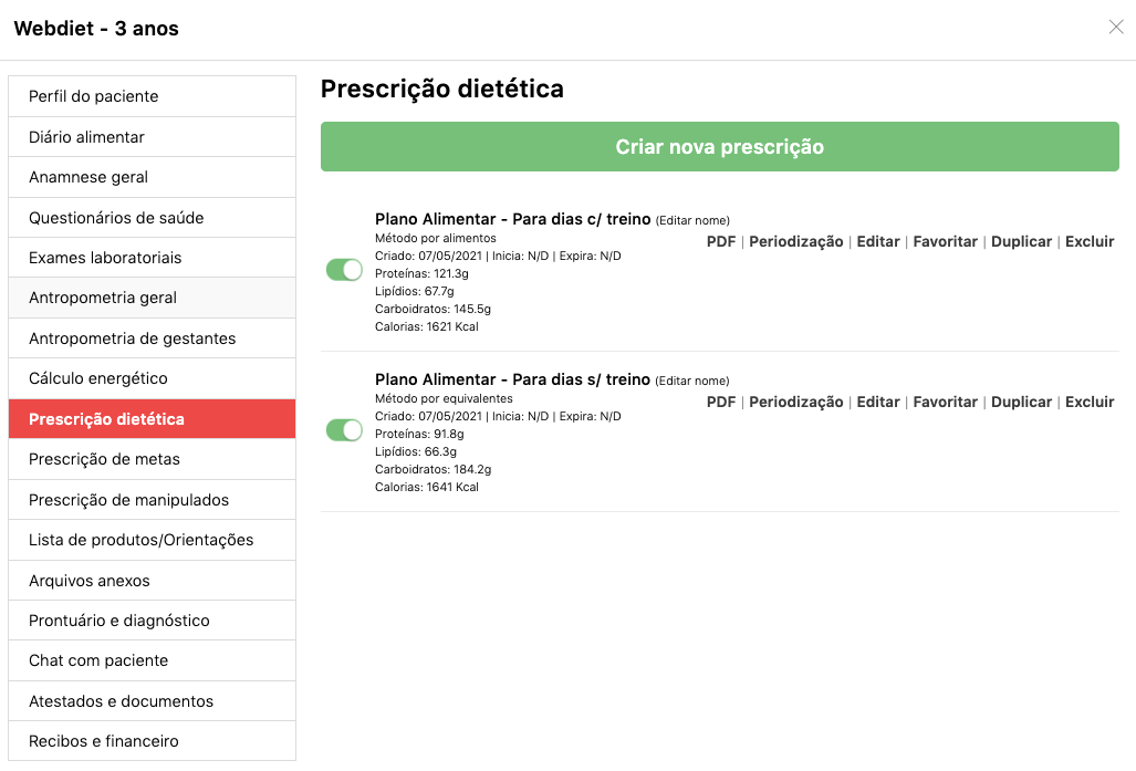 Pré-consulta. (WebDiet 3.0) – Central de ajuda WebDiet